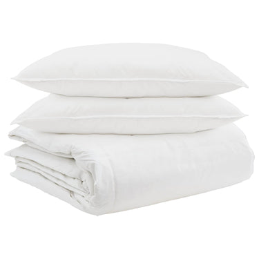 Vidaxl dekbed set met kussen 3 pcs wit donsveertjes