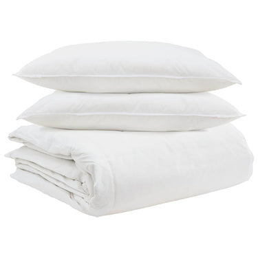Vidaxl dekbed set met kussen 3 pcs wit donsveertjes