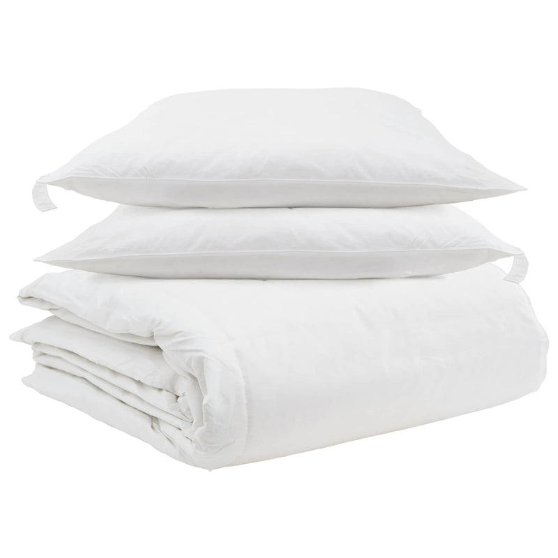 Load image into Gallery viewer, Vidaxl dekbed set met kussen 3 pcs wit donsveertjes
