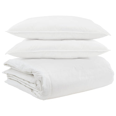 Vidaxl dekbed set met kussen 3 pcs wit donsveertjes