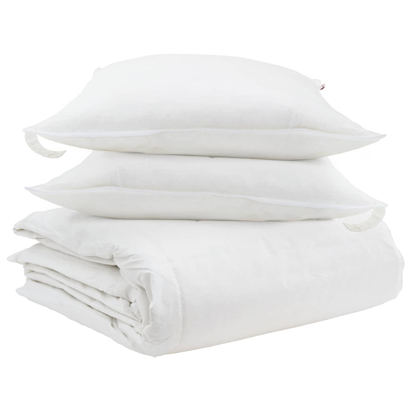 Load image into Gallery viewer, Vidaxl dekbed set met kussen 3 pcs wit donsveertjes
