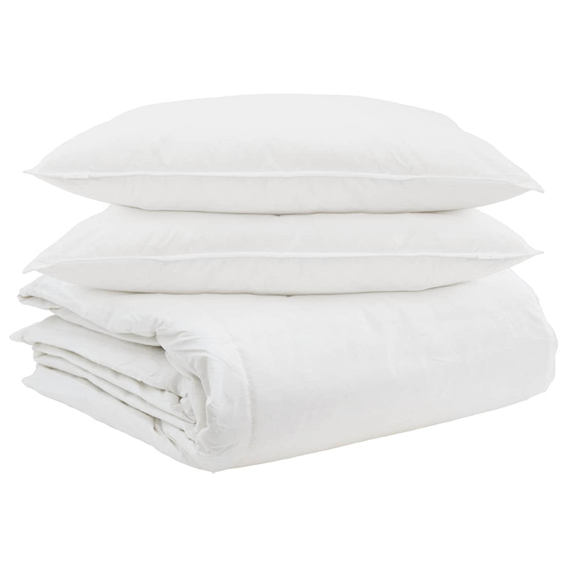 Load image into Gallery viewer, Vidaxl dekbed set met kussen 3 pcs wit donsveertjes
