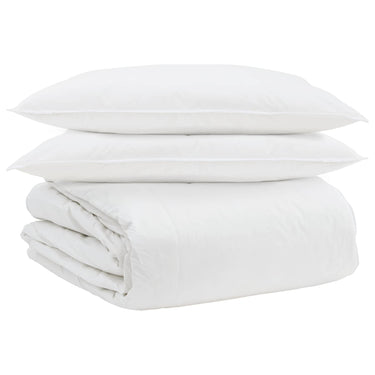 Vidaxl dekbed set met kussen 3 pcs wit donsveertjes