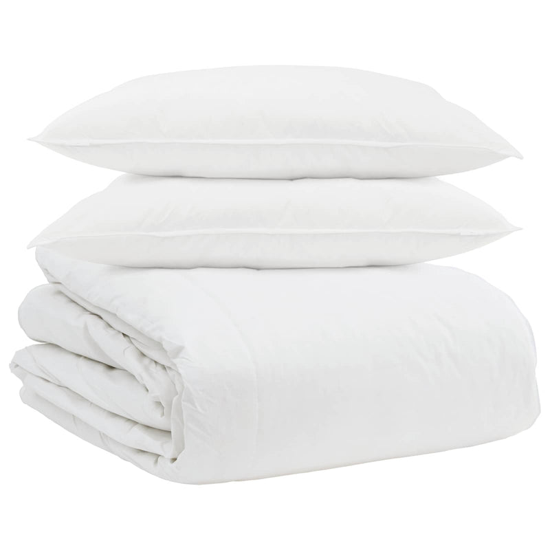 Load image into Gallery viewer, Vidaxl dekbed set met kussen 3 pcs wit donsveertjes
