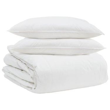 Vidaxl dekbed set met kussen 3 pcs wit donsveertjes