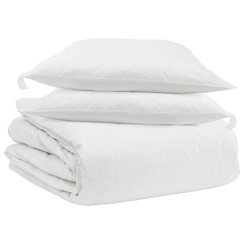 Load image into Gallery viewer, Vidaxl dekbed set met kussen 3 pcs wit donsveertjes
