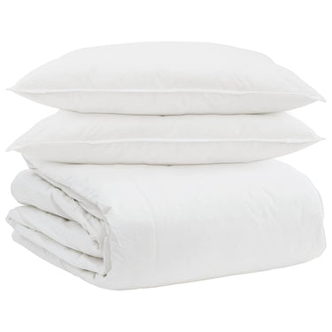 Vidaxl dekbed set met kussen 3 pcs wit donsveertjes