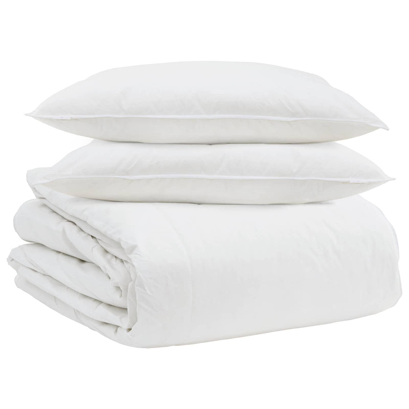 Load image into Gallery viewer, Vidaxl dekbed set met kussen 3 pcs wit donsveertjes
