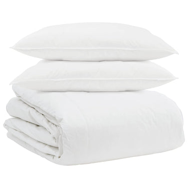Vidaxl dekbed set met kussen 3 pcs wit donsveertjes
