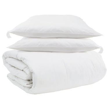 Vidaxl dekbed set met kussen 3 pcs wit donsveertjes