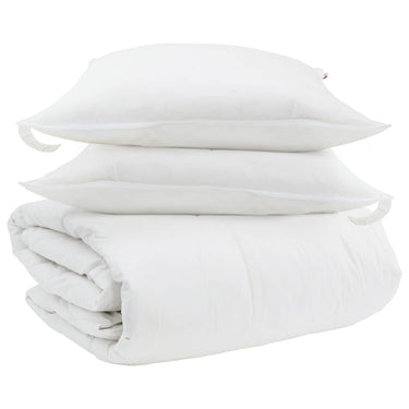 Vidaxl dekbed set met kussen 3 pcs wit donsveertjes