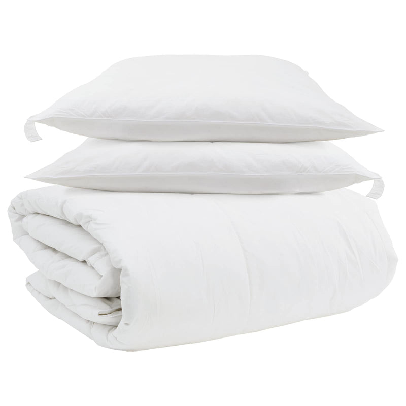 Load image into Gallery viewer, Vidaxl dekbed set met kussen 3 pcs wit donsveertjes

