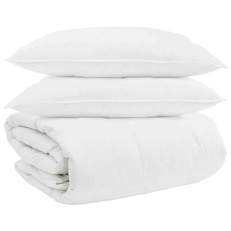 Load image into Gallery viewer, Vidaxl dekbed set met kussen 3 pcs wit donsveertjes
