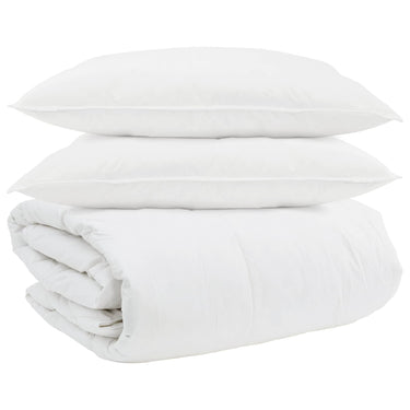 Vidaxl dekbed set met kussen 3 pcs wit donsveertjes