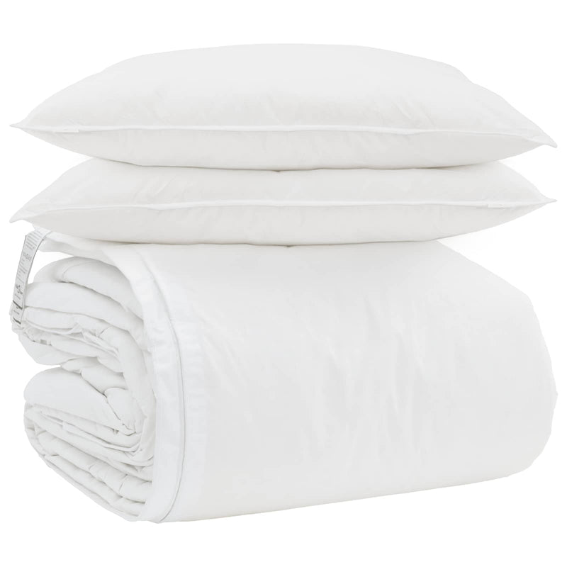 Load image into Gallery viewer, Vidaxl dekbed set met kussen 3 pcs wit donsveertjes
