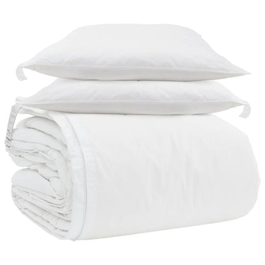 Vidaxl dekbed set met kussen 3 pcs wit donsveertjes