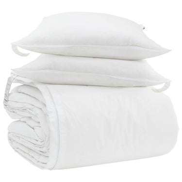 Vidaxl dekbed set met kussen 3 pcs wit donsveertjes