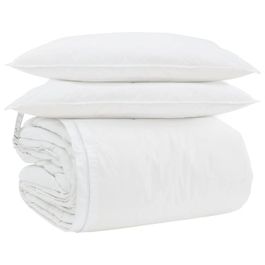 Vidaxl dekbed set met kussen 3 pcs wit donsveertjes
