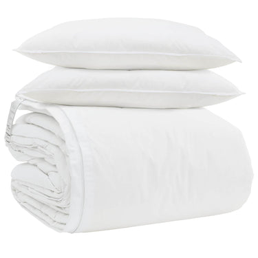 Vidaxl dekbed set met kussen 3 pcs wit donsveertjes