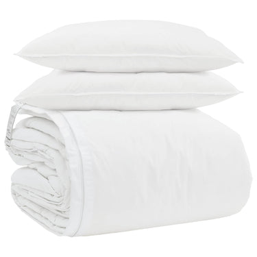 Vidaxl dekbed set met kussen 3 pcs wit donsveertjes