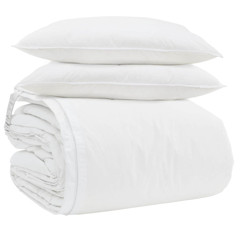 Load image into Gallery viewer, Vidaxl dekbed set met kussen 3 pcs wit donsveertjes
