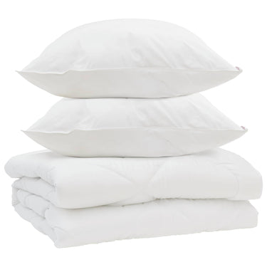 Vidaxl dekbed met kussen 3 pcs wit microfibre