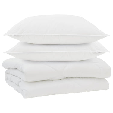 Vidaxl dekbed met kussen 3 pcs wit microfibre