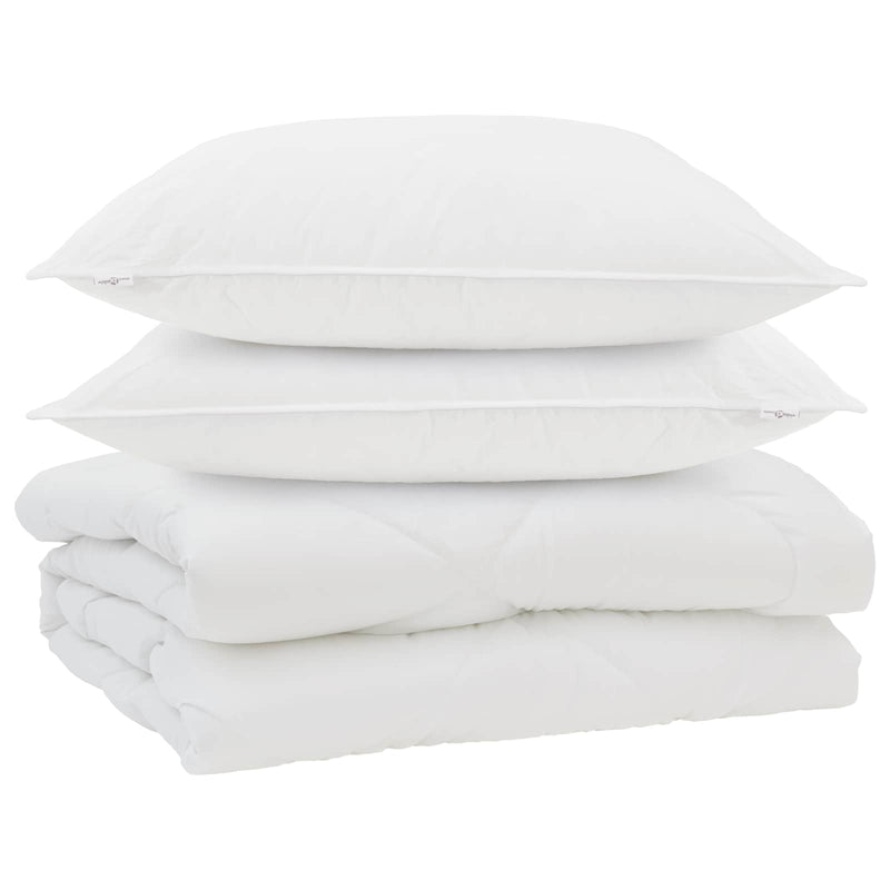 Load image into Gallery viewer, Vidaxl dekbed met kussen 3 pcs wit microfibre
