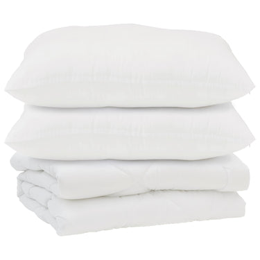 Vidaxl dekbed met kussen 3 pcs wit microfibre