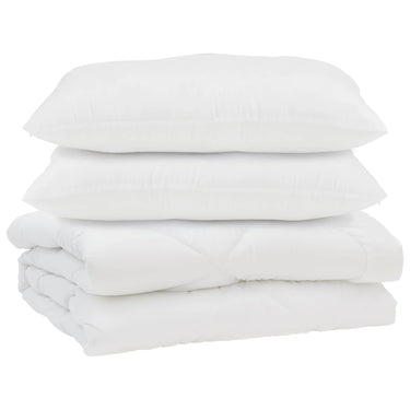Vidaxl dekbed met kussen 3 pcs wit microfibre
