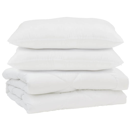 Vidaxl dekbed met kussen 3 pcs wit microfibre