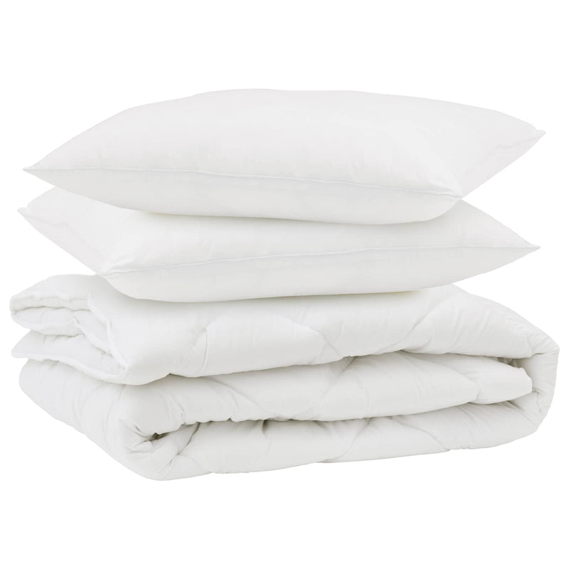 Load image into Gallery viewer, Vidaxl dekbed met kussen 3 pcs wit microfibre
