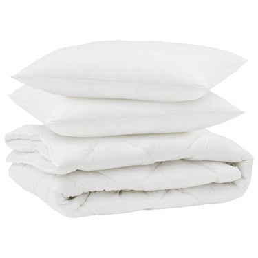 Vidaxl dekbed met kussen 3 pcs wit microfibre