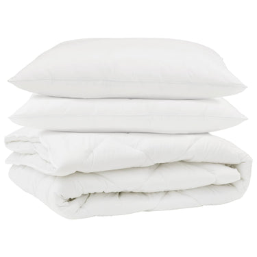 Vidaxl dekbed met kussen 3 pcs wit microfibre
