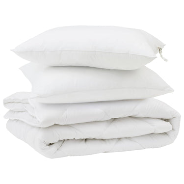 Vidaxl dekbed met kussen 3 pcs wit microfibre