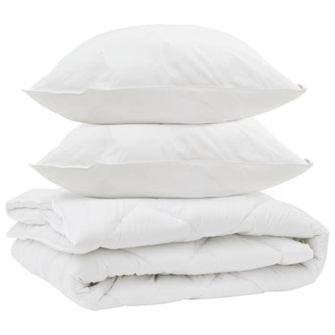Vidaxl all-season dekbed met kussen 3 pcs wit microvezel