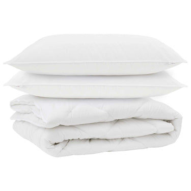 Vidaxl all-season dekbed met kussen 3 pcs wit microvezel