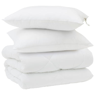 Vidaxl winter dekbed met kussen 3 pcs wit microvezel