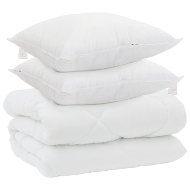 Vidaxl winter dekbed met kussen 3 pcs wit microvezel