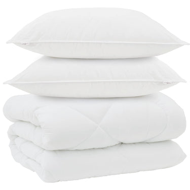 Vidaxl winter dekbed met kussen 3 pcs wit microvezel