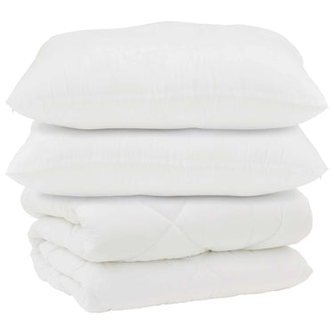 Vidaxl dekbed met kussens 3 pcs wit microfiber en dons feather