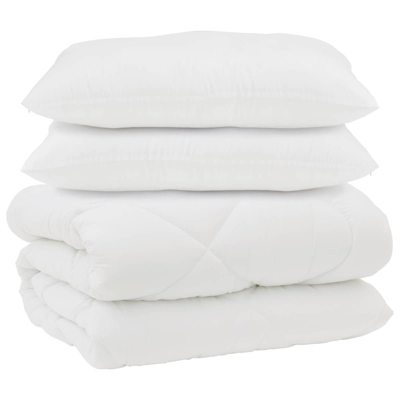 Load image into Gallery viewer, Vidaxl dekbed met kussens 3 pcs wit microfiber en dons feather

