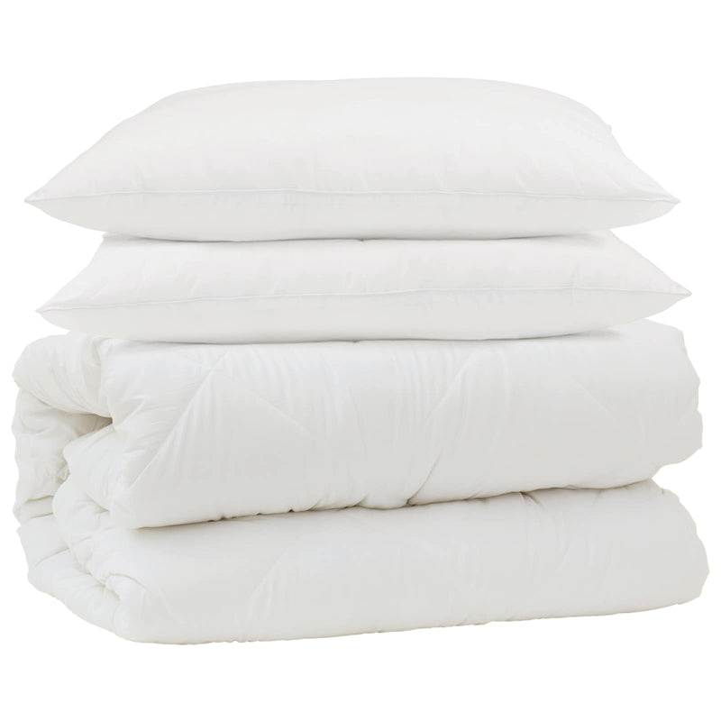 Load image into Gallery viewer, Vidaxl dekbed set met kussen 3 pcs wit microfiber en dons feather
