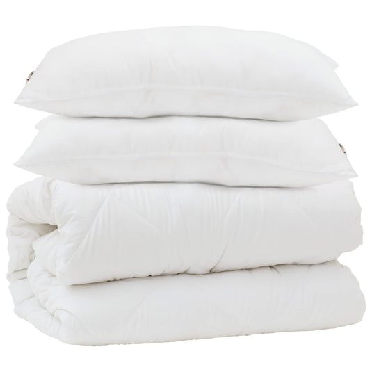 Vidaxl dekbed set met kussen 3 pcs wit microfiber en dons feather