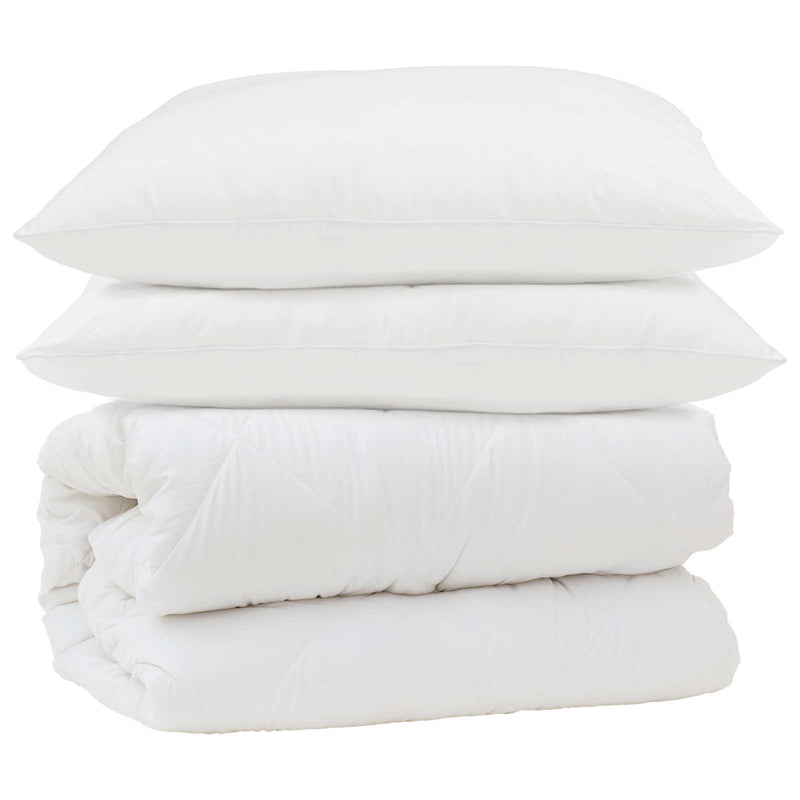 Load image into Gallery viewer, Vidaxl dekbed set met kussen 3 pcs wit microfiber en dons feather
