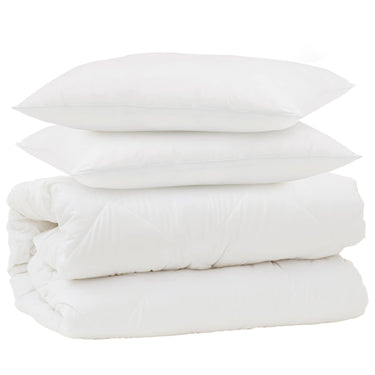 Vidaxl dekbed set met kussen 3 pcs wit microfiber en dons feather