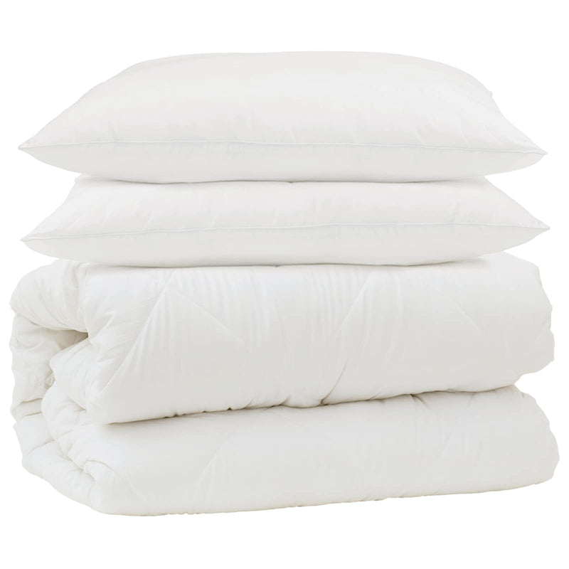 Load image into Gallery viewer, Vidaxl dekbed set met kussen 3 pcs wit microfiber en dons feather
