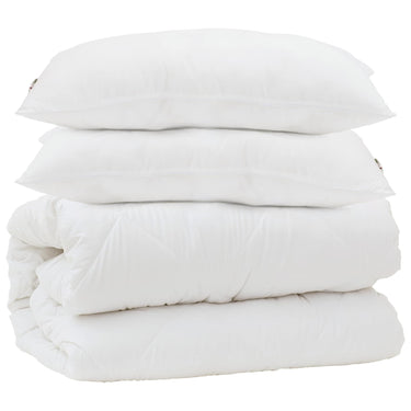 Vidaxl dekbed set met kussen 3 pcs wit microfiber en dons feather