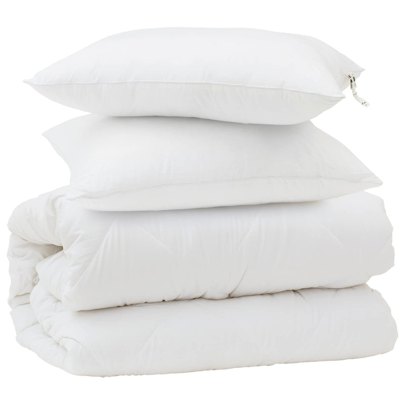 Load image into Gallery viewer, Vidaxl dekbed set met kussen 3 pcs wit microfiber en dons feather
