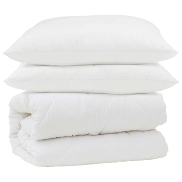Vidaxl dekbed set met kussen 3 pcs wit microfiber en dons feather